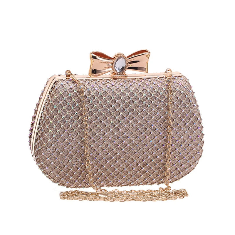 New Ladies Clutch Purse Silver Diamond Rhinestone Luxury Women Shoulder Messenger Bag Wedding Purse for Bridal Party Evening Bag