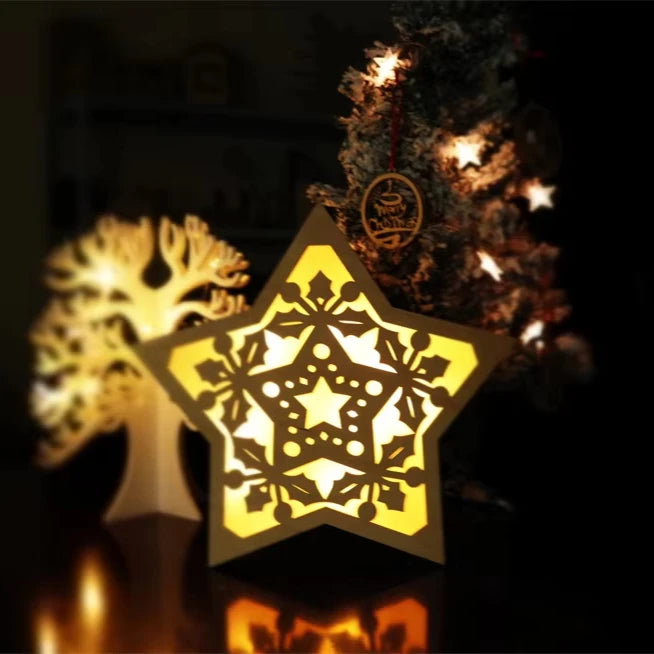 Customized LED Light Box Wood Frame Laser Cutting Process LED Ornament Decoration Home Decoration