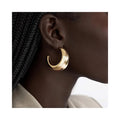 ERESI HOT 18k Gold Plated Hypoallergenic Stainless Steel Vintage Arc Moon Polished 40MM Earrings Luxury Jewelry for Women