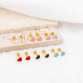 Heart Colorful Stainless Steel Earring 18k Gold Plated Hypoallergenic Screw Back Stud Earring Exquisite Handmade Enamel Earrings