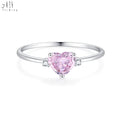 Trendy Romantic Elegant Fine Jewelry Solitaire Diamond Ring 18K Solid White Gold Real Natural Pink Sapphire Ring for Girls