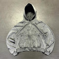 Manufacturers Custom Men's Heavyweight Cotton Zip up Hoodies Vintage Streetwear Washed Men Hoodie