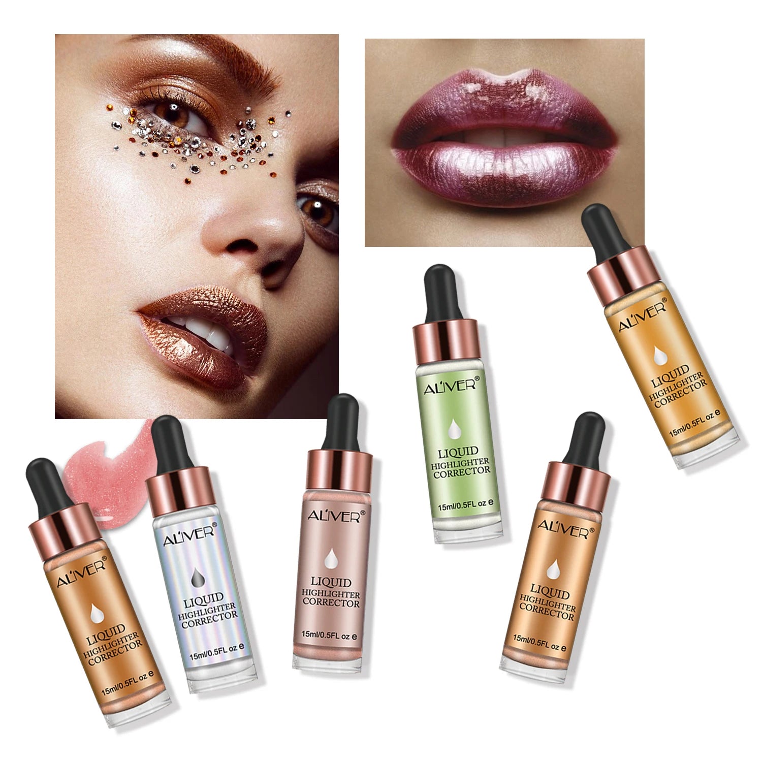 ALIVER Private Label Long Lasting Shimmer Cream Highlighter High Gloss Both Face Body Highlighter Makeup