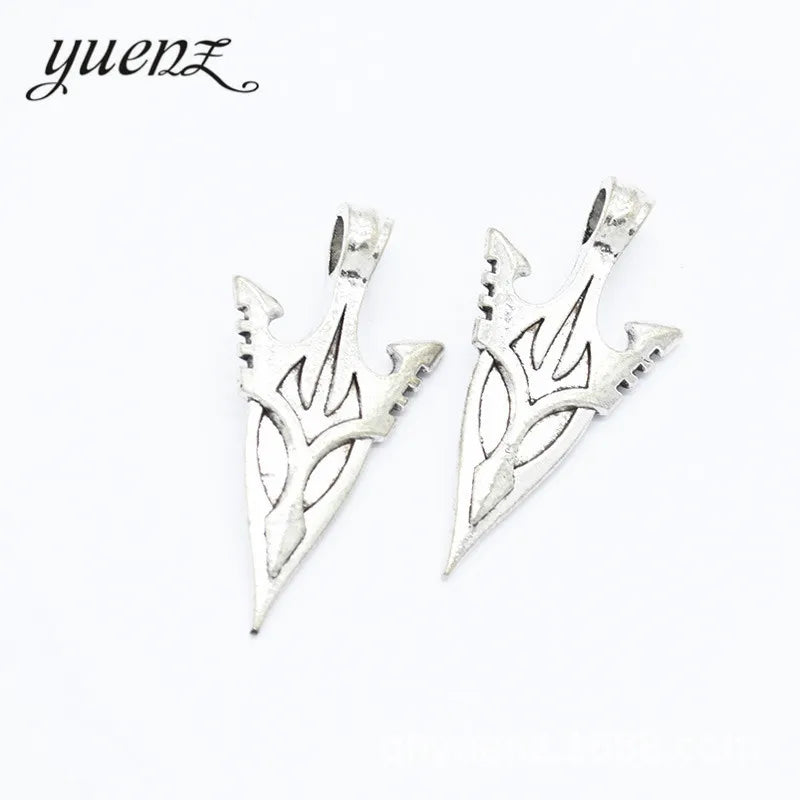 YuenZ Arrow Charms Antique Silver Color Metal Pendant for Necklace Jewelry Making 47*23mm M37