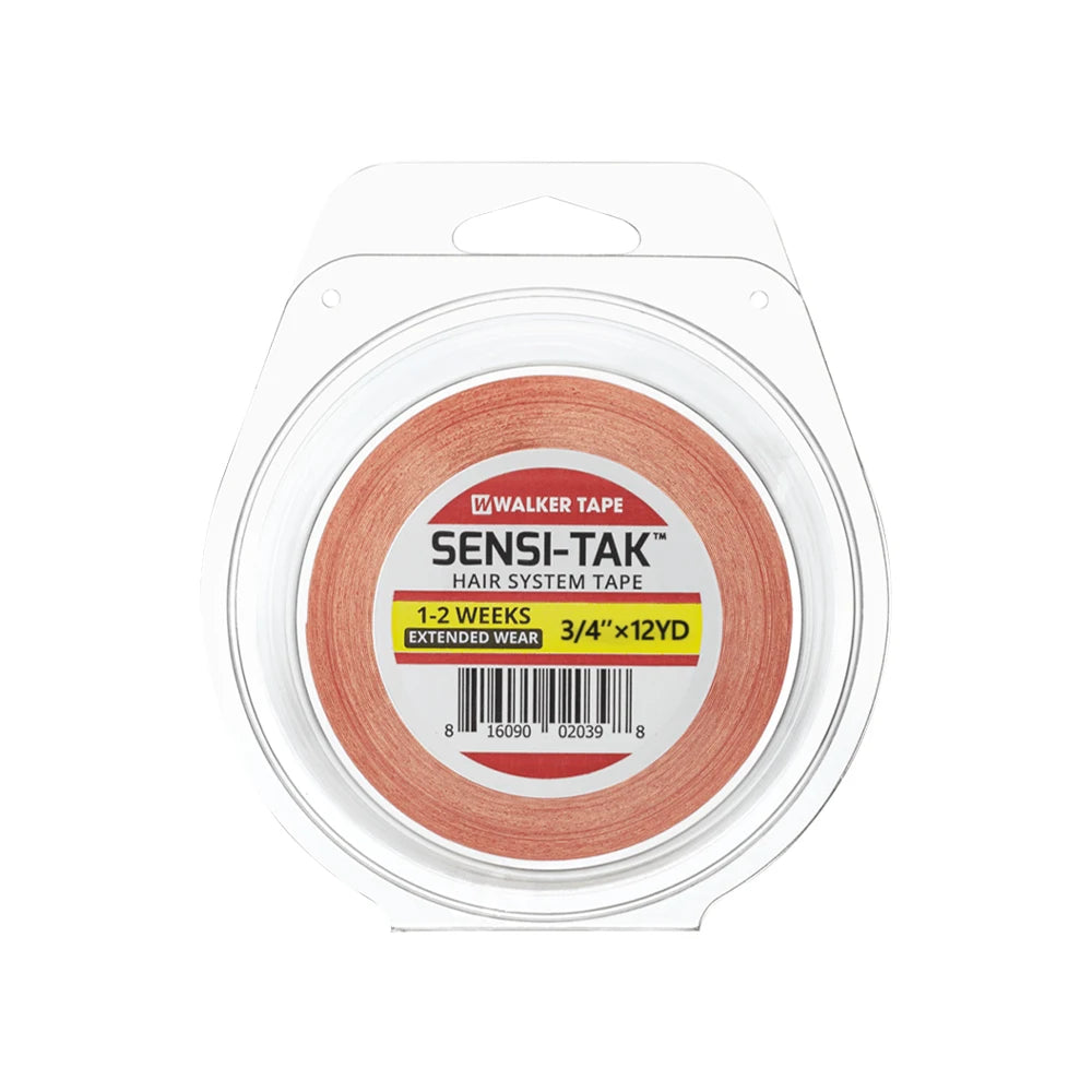 Walker SENSI-TAK TAPE ROLLS 8 Mil Thick 3/4" X 12yd Easy Clean Removal Hair Tape for Poly Skin Hair Replacement Toupee (1-10