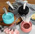 8-Piece Set of Stainless Steel Handle Measuring Cups & Plastic Spoons for Kitchen Use for Culinary Masterpieces