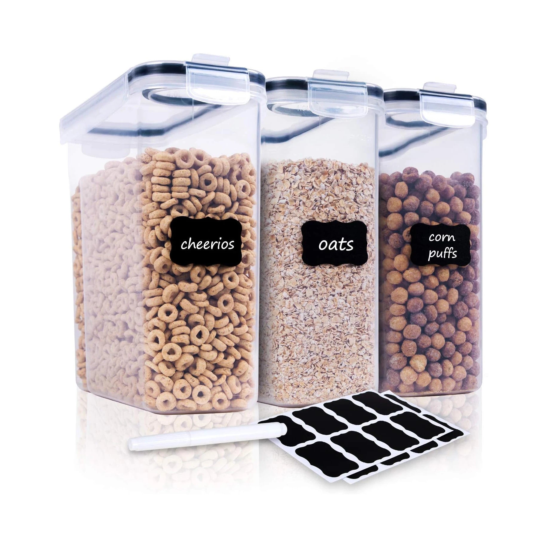 4L Cereal Containers Organization Set Large Airtight Food Storage Containers for Kitchen Pantry