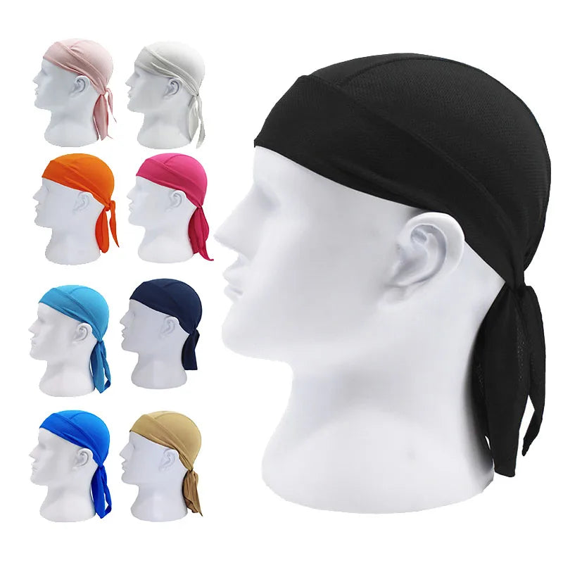 Custom Logo Durag High-performance Quick Dry 100% Polyester Bicycle Motorcycle Biker Helmet Liner Sporty Headband
