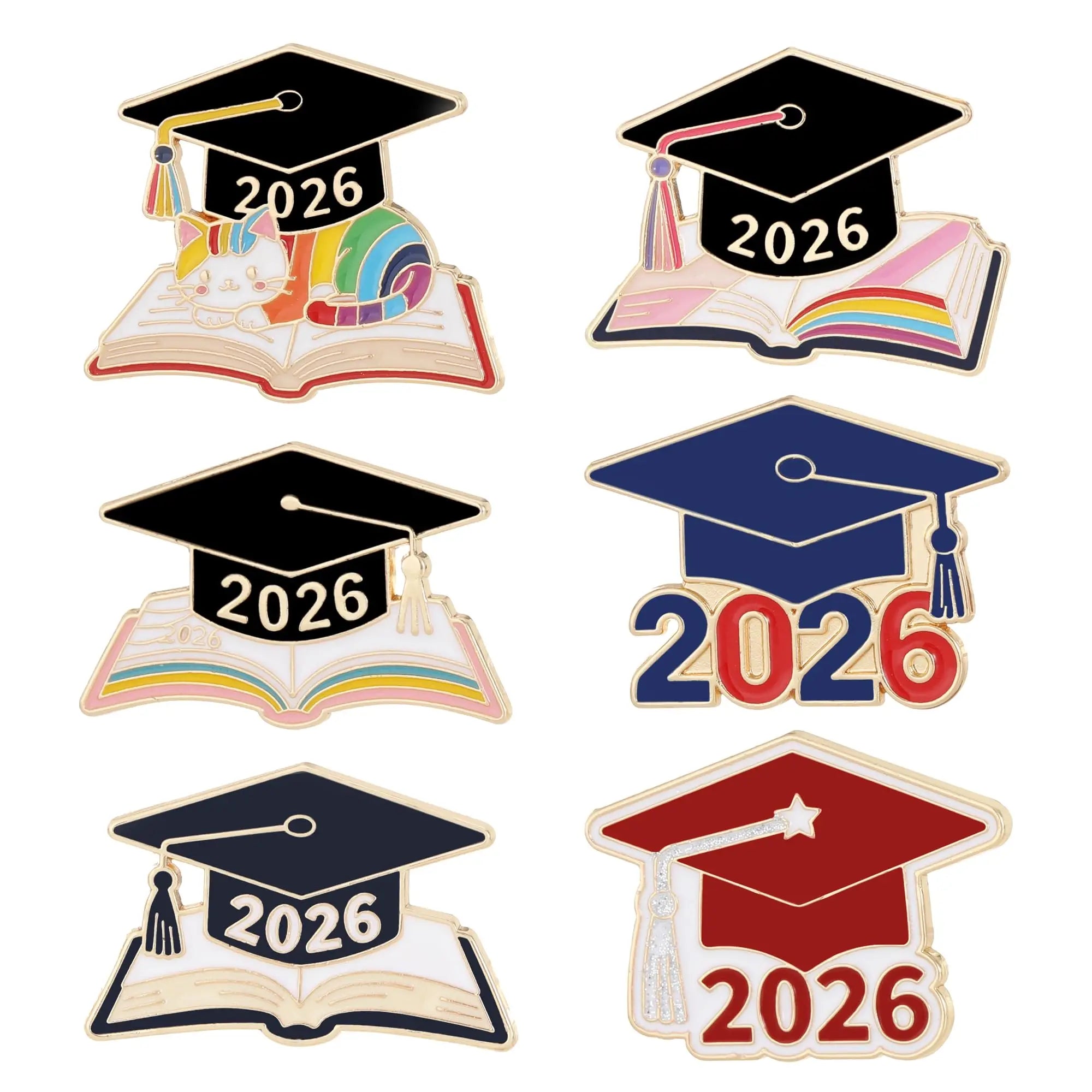 2026 Graduation Pins Star Diploma Cap Lapel Pin Memorial Keepsake for High School College Students Party Decoration Gift