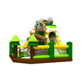 China Factory the Stone Age Bounce House Inflatable Fun City Bouncy House With Slide Inflatable Obstacle Course
