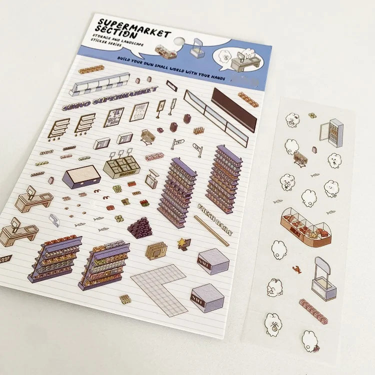 Custom Waterproof Transparent Clear Vinyl Deco Scene House Home Room Deco Pvc Sticker Sheets Packs