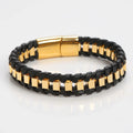 Pulseira De Couro Weave Leather Magnetic Clasps Hand Chain Bracelet Men Gift Accessories Leather Bracelet