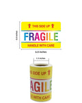 4x6 inches Fragile Stickers for Transportation and Movement. Handle 100 Large Labels with Care. Strong Adhesive