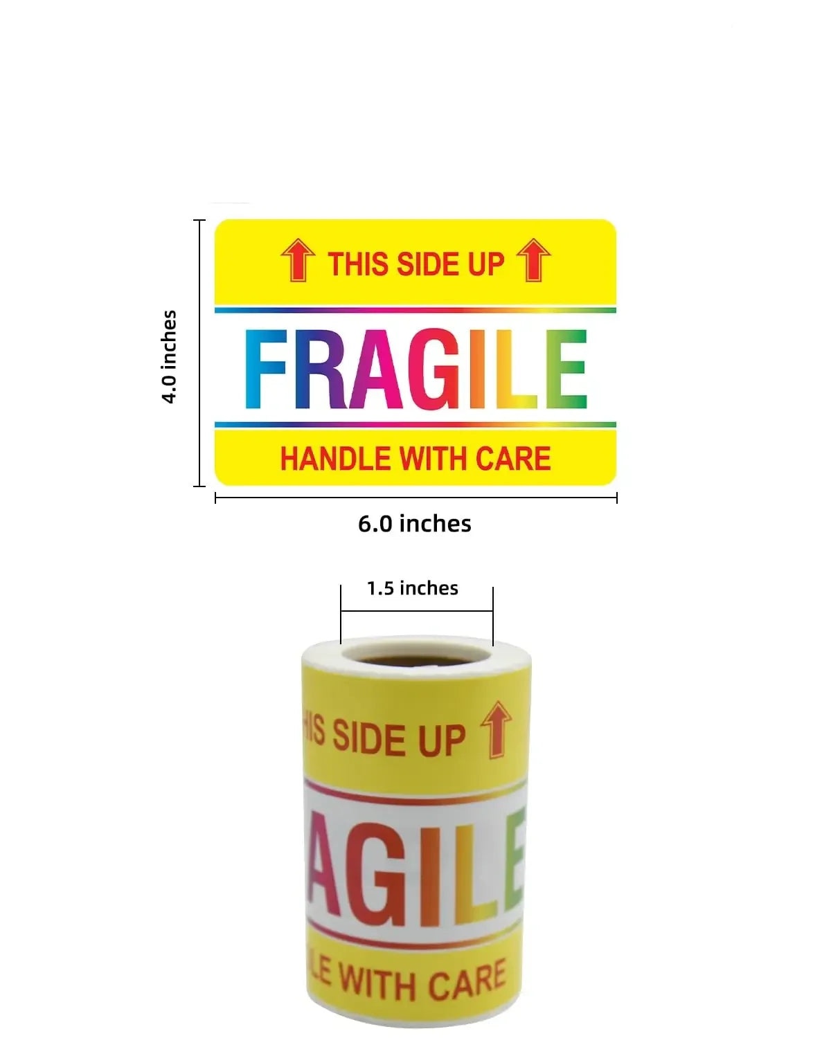 4x6 inches Fragile Stickers for Transportation and Movement. Handle 100 Large Labels with Care. Strong Adhesive