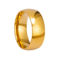 Wholesale Fashion 18k Gold Titanium Steel Finger Rings Cheap Gift Glossy Couple Stainless Steel Jewelry 8mm Wedding Men Rings