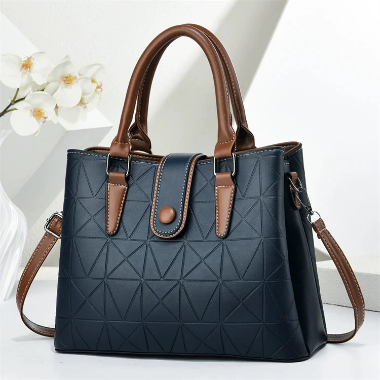 Custom Printed Vintage Pu Leather Beautiful Big Size Guangdong Casual Tote Ladies Shoulder Bag