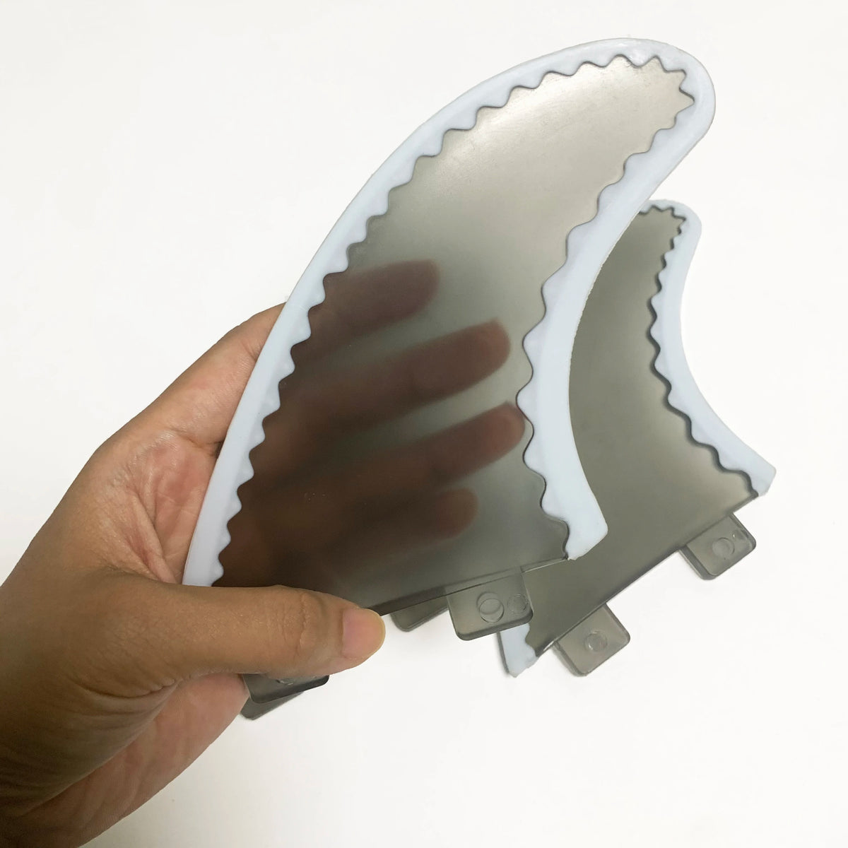 Rubber Edge Soft Board Fin Transparent Nylon Fin Safety Soft Surfboard Fins 50/50 Foil for Softboards