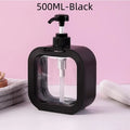 Refillable 300ml 500ml Black White Pink Square Cosmetic Dispenser Bottle Hand Wash Plastic Bottles Lotion Bottle With Pump
