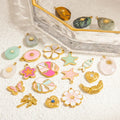 SUMIRE High Quality Dripping DIY Natural Stone Butterfly Flower Stainless Steel Necklace Accessories Charms
