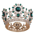 ROMANTIC Full Round Bride Wedding Crown Retro Round Baroque Queen Tiara King Crown