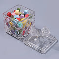 Multi-Functional Nail Storage Cup Nail Vintage French Crystal Glass With Butterfly Lid Nail Art Washing Pot