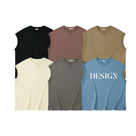 Wholesale 100% Cotton Comfortable Casual Customizable Men's Sleeveless T-shirt