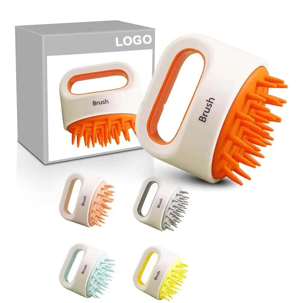 Custom Logo Silicone Scalp Massager Hair Shampoo Brush Scalp Massage Brush Scalp Massage Tools Dry Wet Use for Scalp Cleaning
