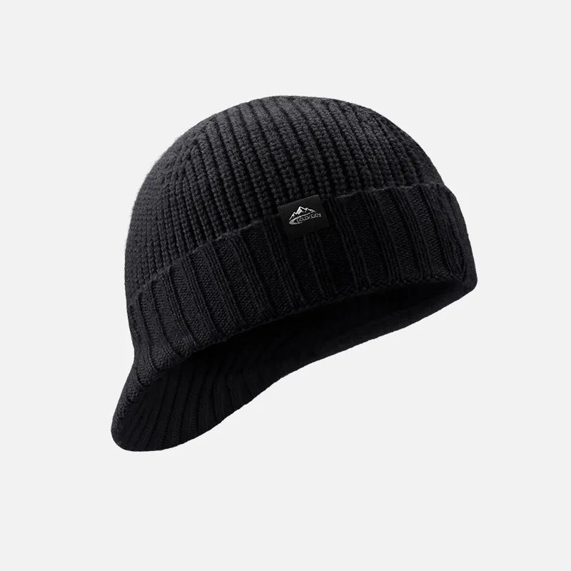 Men's Winter Cap New Autumn/Winter 100% Cotton Acrylic Beanie Fashion Antarctic Fleece Windproof and Warm Knit Hat
