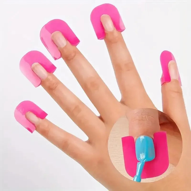 26Pcs Nail Polish Anti Flooding Plastic Clip Reusable U-Curve Nail Polish Anti-Overflow Protector