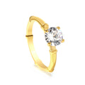 316 Stainless Steel Rings Women Fashion Jewelry Round Cut Cubic Zirconia CZ Engagement Wedding Rings Thin Bamboo Ring for Women