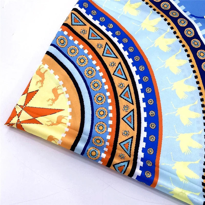 Fashion Ladies Digital Print Square Satin New Silk Scarf for Women's Hijab