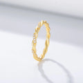 Trendy Dainty Thin Twist Chain 925 Sterling Silver Gold Rings Bands Jewelry Set Women