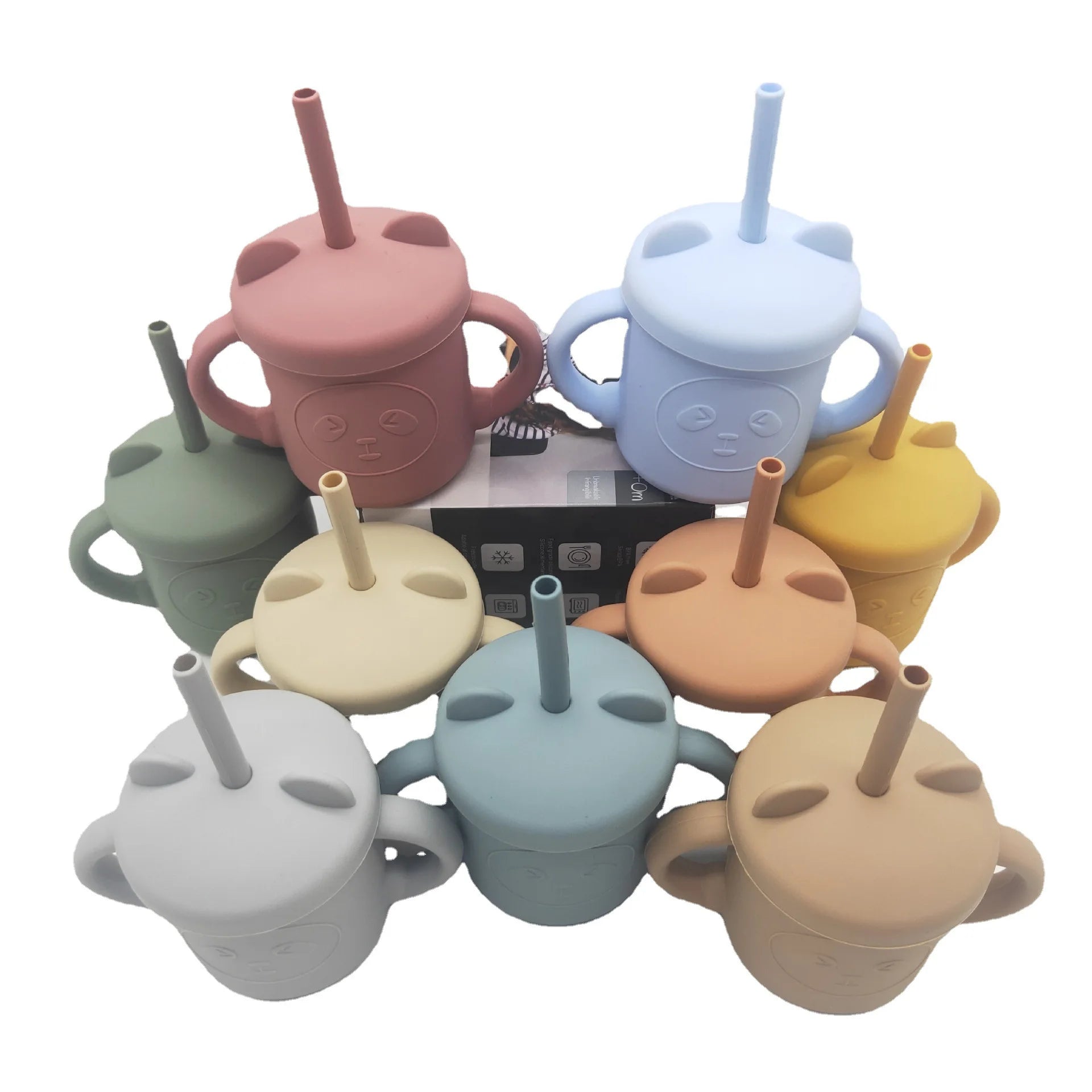 Baby Shower Gift Cartoon Mushroom Sippy Cup Sealed and Leak-Proof Straw Cup With Lid Feeding Liquid Feed Water Bottles for Girls