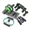 7-in-1 Home Gym Fitness Kit for AB Roller Wheels & 7 Piece Sets Including Jump Rope Hand Gripper Knee Pad Push-up Bar Wheel Roll