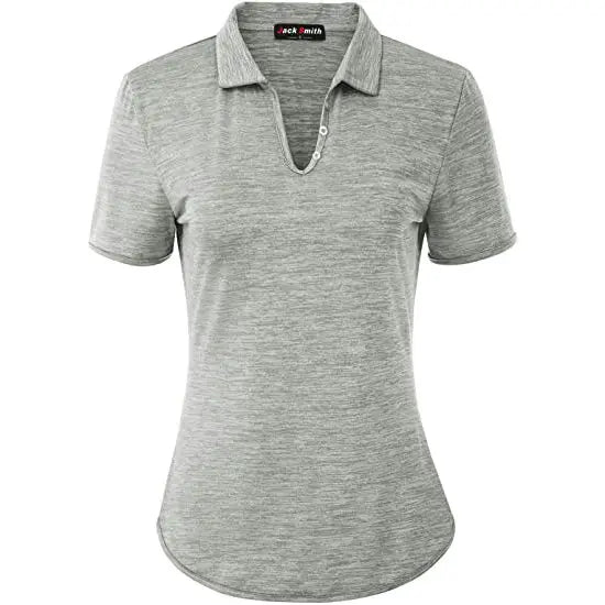 Customized New Design Women's Golf T-Shirt Dobby Fabric Embroidered Compressed Quick Dry Anti-Wrinkle Anti-Pilling Silk/Cotton