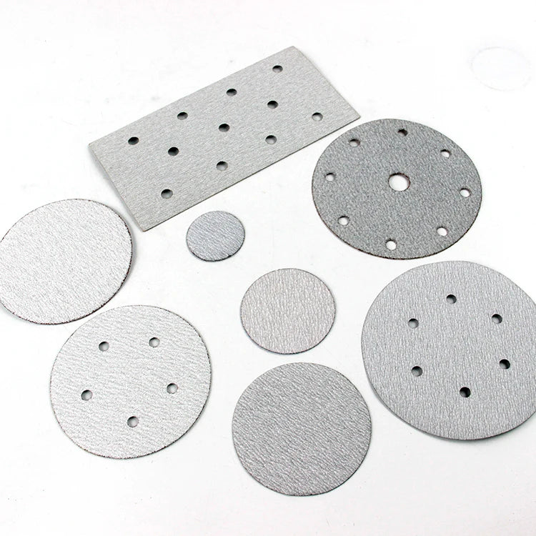 Factory Supply Wholesale P60-P400 White Sand Surface Flocking Sheet Sandpaper Customizable OEM Abrasive Discs Sanding Discs