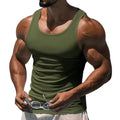 Men's  Undershirt Sleeveless Shirt Crew Neck  Muscle Outdoor Fitness Exercise Training  Solid Color Racerback tank Top