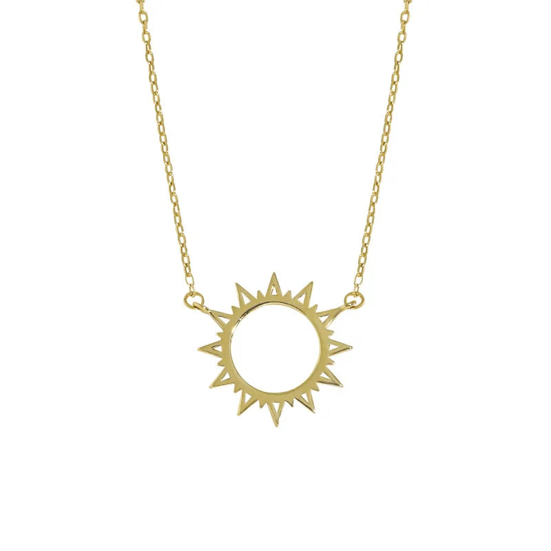 VIANRLA 925 Sterling Silver Sun Pendant Minimalist Necklace for Women Jewelry Wholesale Free Laser Logo