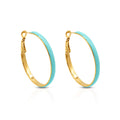 Chris April 316 Stainless Steel Multi-color Enamel Fashion Jewelry Big Hoop Earrings for Women