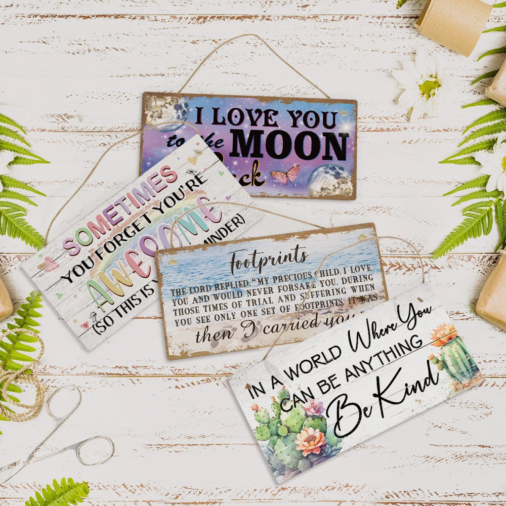 Self-driven Wooden Wall Sign Home Friendship Love Sign Motivational Wall Wood Sign Spirit Decor