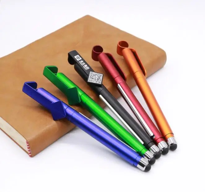 Wholesale Custom Logo Multifunctional Ballpoint Pen Promotional Advertising Plastic Retractable Pull Out Banner Pens