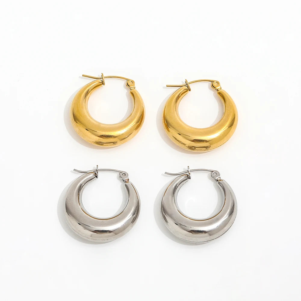 Joolim Pvd 18K Gold Plated Hollow Circle Hoop Earing  for Women Stainless Steel Fashion Jewelry Fashion Earrings Trend