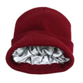 Satin Lined Winter skully beanie Hats Unisex Solid Skull Cap with Silk Lining Knitted Cold Beanies hat Women for Travel