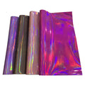 Shiny Glossy Iridescent Metallic Holographic PVC Leather Fabric Vinyl Waterproof for Bags Wallets Sofa Garments Home Textiles