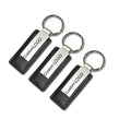 Blanks Engraveable Silk Screen Pu Car Logo Laser Braided Rope Square Pattern Custom Logo Leather Keychain