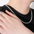 925 Silver Fashion with Exquisite Hands Versatile and Advanced Moissanite  Tennis Necklaces Beautiful Chain