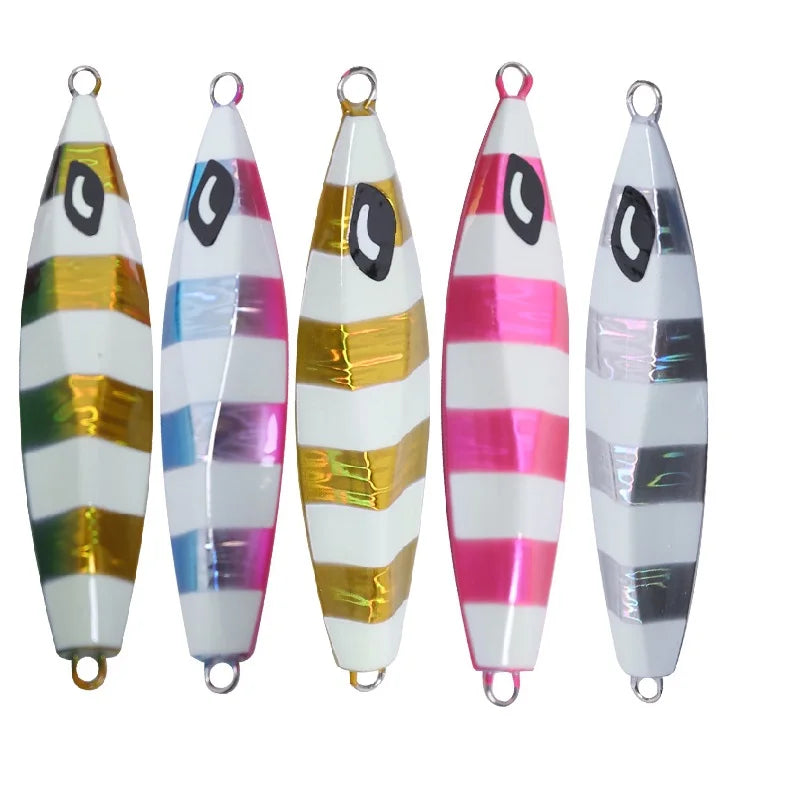 Luminous Metal Jig Lure Slow Pitch Jigging Lead Fish Iron Bait 100g 130g 160g 200g Fishing Tackle Lures Hard Bait