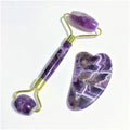 HY Crystals Hot Selling Cheap Amethyst Gua Sha Jade Roller Guasha Scraping Board Face Beauty Equipment Kit