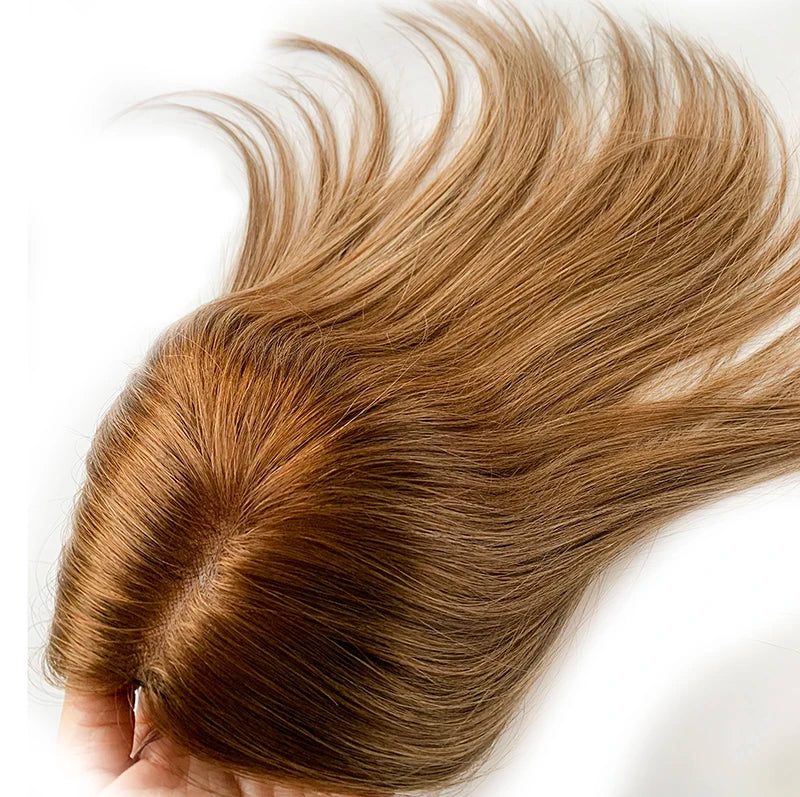 Silk Base Closure Invisible Hair Topper for Women Russian Remy Virgin Cuticle Aligned Mono Pu Hair