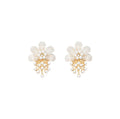 Elegant Style Pearl  Earrings Flower Pattern Women's Fashion Acrylic Jewelry
